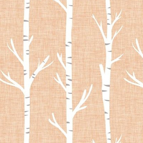 blush linen birch trees