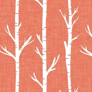 coral linen birch trees