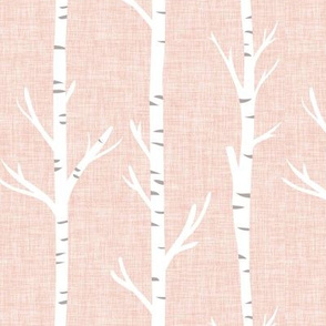 pale pink linen birch trees