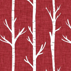 red linen no. 1 birch trees