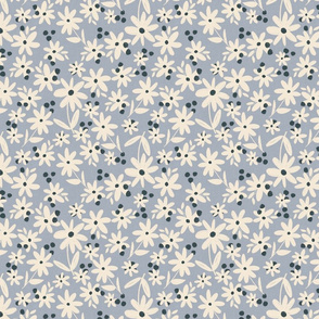 playful daisies lavender periwinkle farmhouse cottage core floral girly playful painterly flowers ditsy florals nursery baby girl TerriConradDesigns