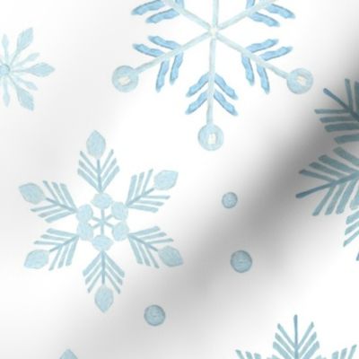 Fluffy Blue Snowflake Pattern