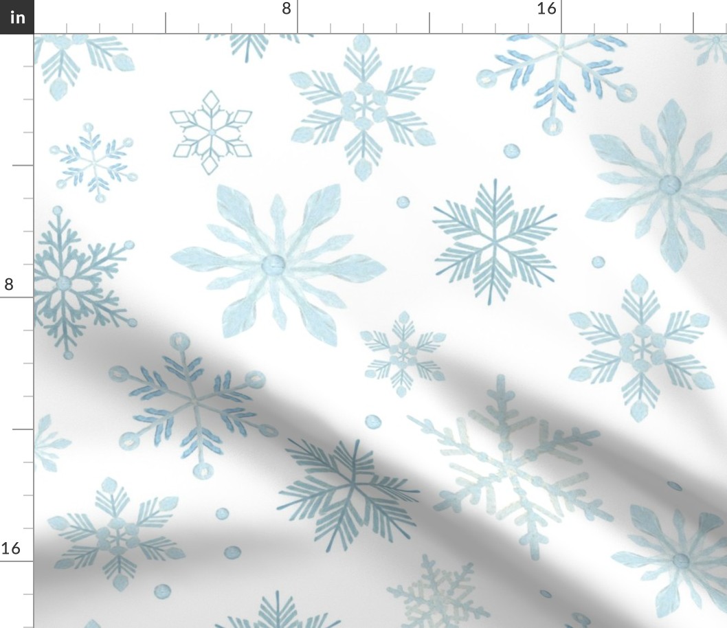 Fluffy Blue Snowflake Pattern