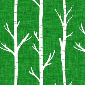 emerald green linen no. 1 birch trees