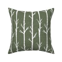 sage linen birch trees