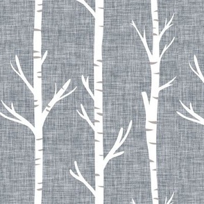 174-4 linen birch trees