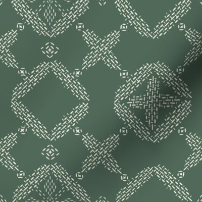Stitched Tile - Dusty Evergreen - Large