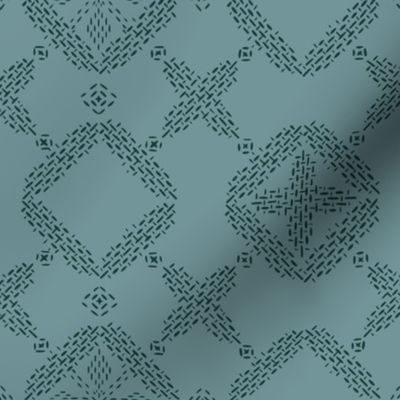Stitched Tile - Dusty Teal - Large