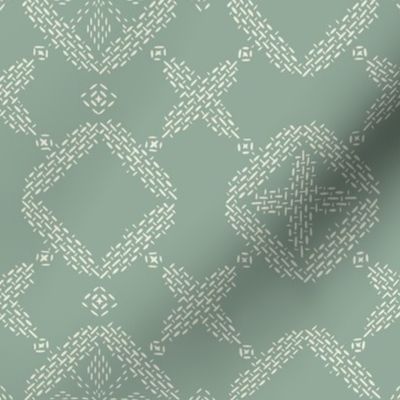 Stitched Tile - Light Sage - Large