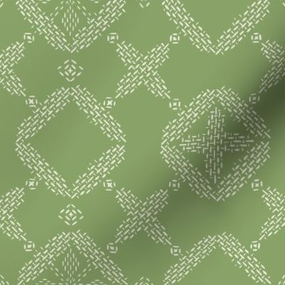 Stitched Tile - Lime - Large