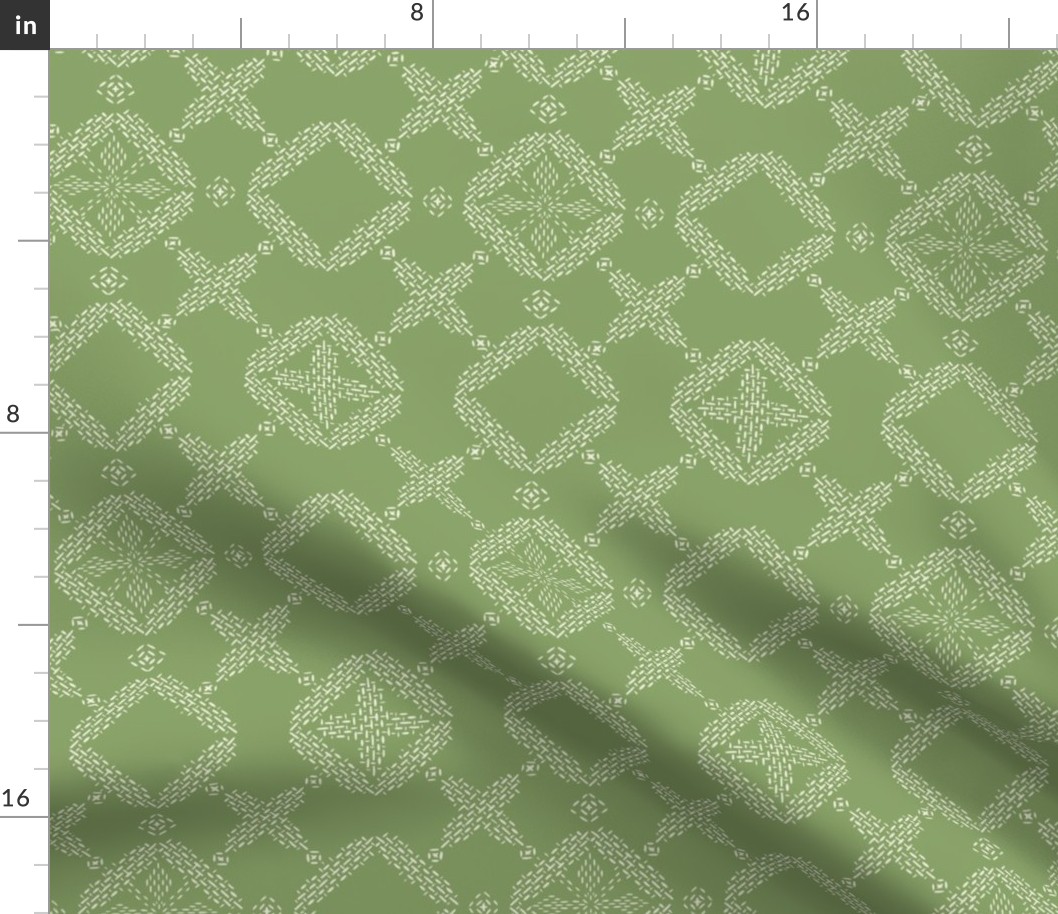 Stitched Tile - Lime - Large