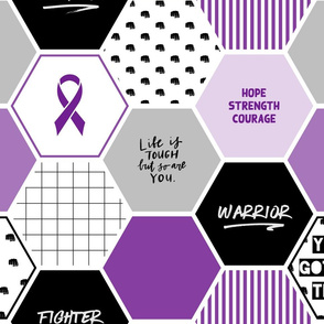 Warrior: Hodgkin Lymphoma, Pancreatic Cancer Fighter (Awareness blanket, cancer gift, cause, purple cancer ribbon)