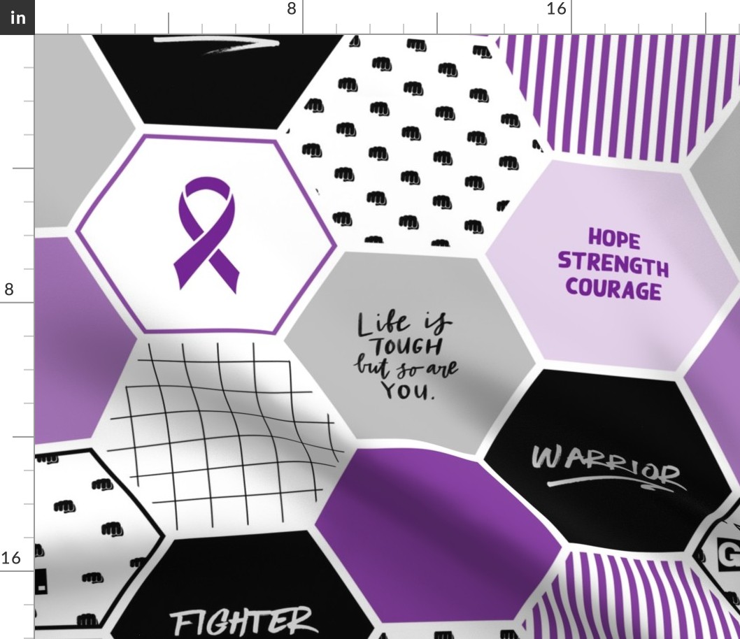 Warrior: Hodgkin Lymphoma, Pancreatic Cancer Fighter (Awareness blanket, cancer gift, cause, purple cancer ribbon)