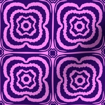 Flower child geometric blooms - Pink and navy