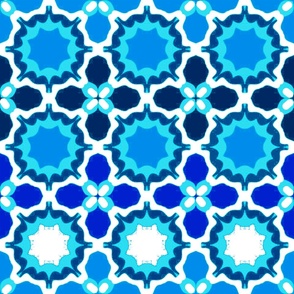 Mosaic,Mediterranean blue tiles pattern 