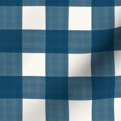 Navy on Cream Cross Hatch Plaid