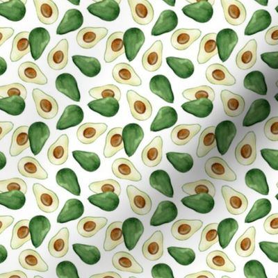 Avocado pattern on white