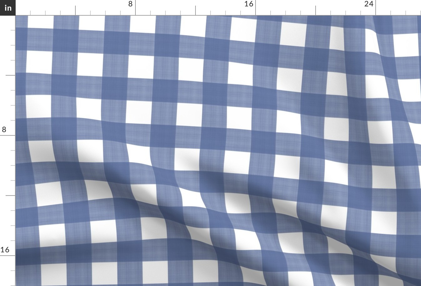 1.5" Periwinkle Blue On white Cross Hatch Plaid