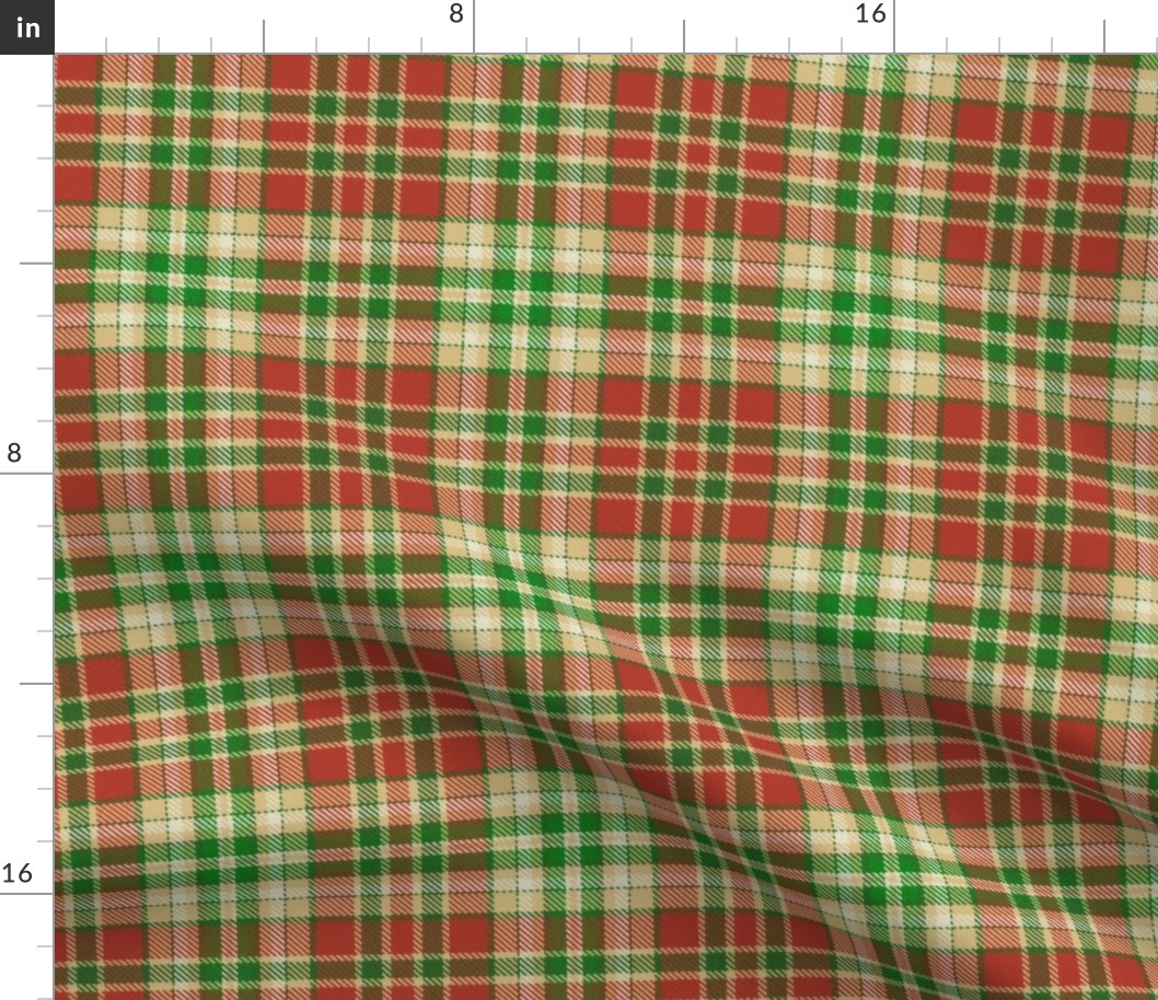 Warm Feelings Plaid in Country Christmas Red Green and Cream