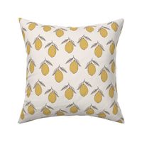 6" Lemons - Small Scale Fruit - Line Art Lemons - Yellow/Cream