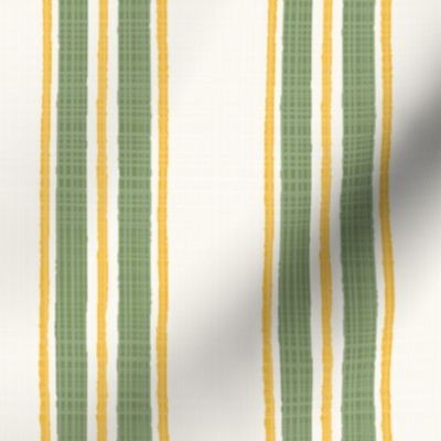 Marigold and Green on Cream Anderson Stripe