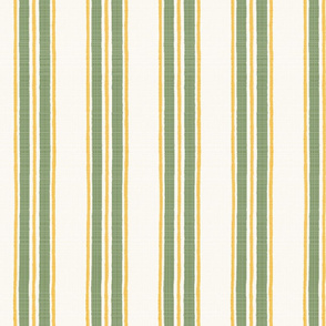 Marigold and Green on Cream Anderson Stripe