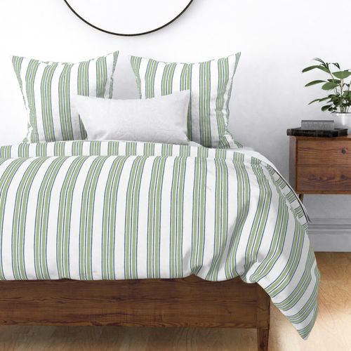 Green Blue on White Anderson Stripe