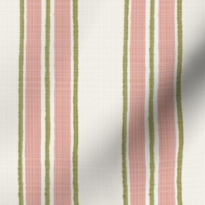 Soft Terracotta and Green  Anderson Stripe