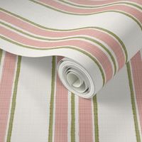 Soft Terracotta and Green  Anderson Stripe