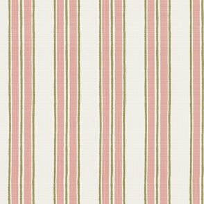 Soft Terracotta and Green  Anderson Stripe