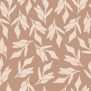 8" Simple Leaf - Cream/Blush Pink - Medium Scale Simplistic Leaves