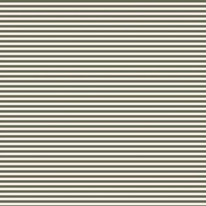 8" Green Stripes - Medium Scale Horizontal Stripes/Cream