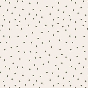 6" Green & Cream Polka Dots - Medium Scale - Mini Polka Dots