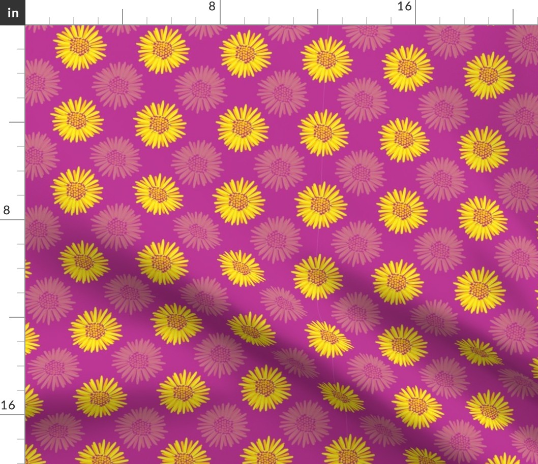 Marigolds on Fuchsia Small Scale