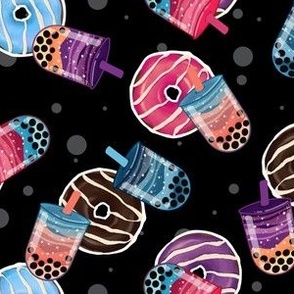 Galaxy Bubble Teas & Donuts - Black