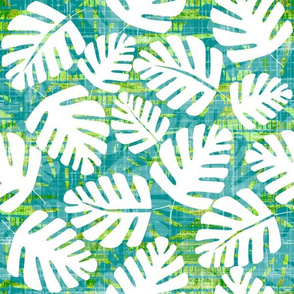 Hawaiian Leaves Teal And Green