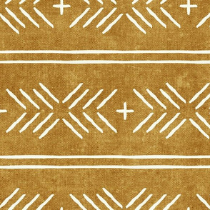 mud cloth arrow stripes - mustard - mudcloth tribal (90) C21
