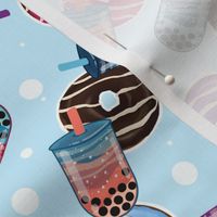 Galaxy Bubble Teas & Donuts - Light Blue