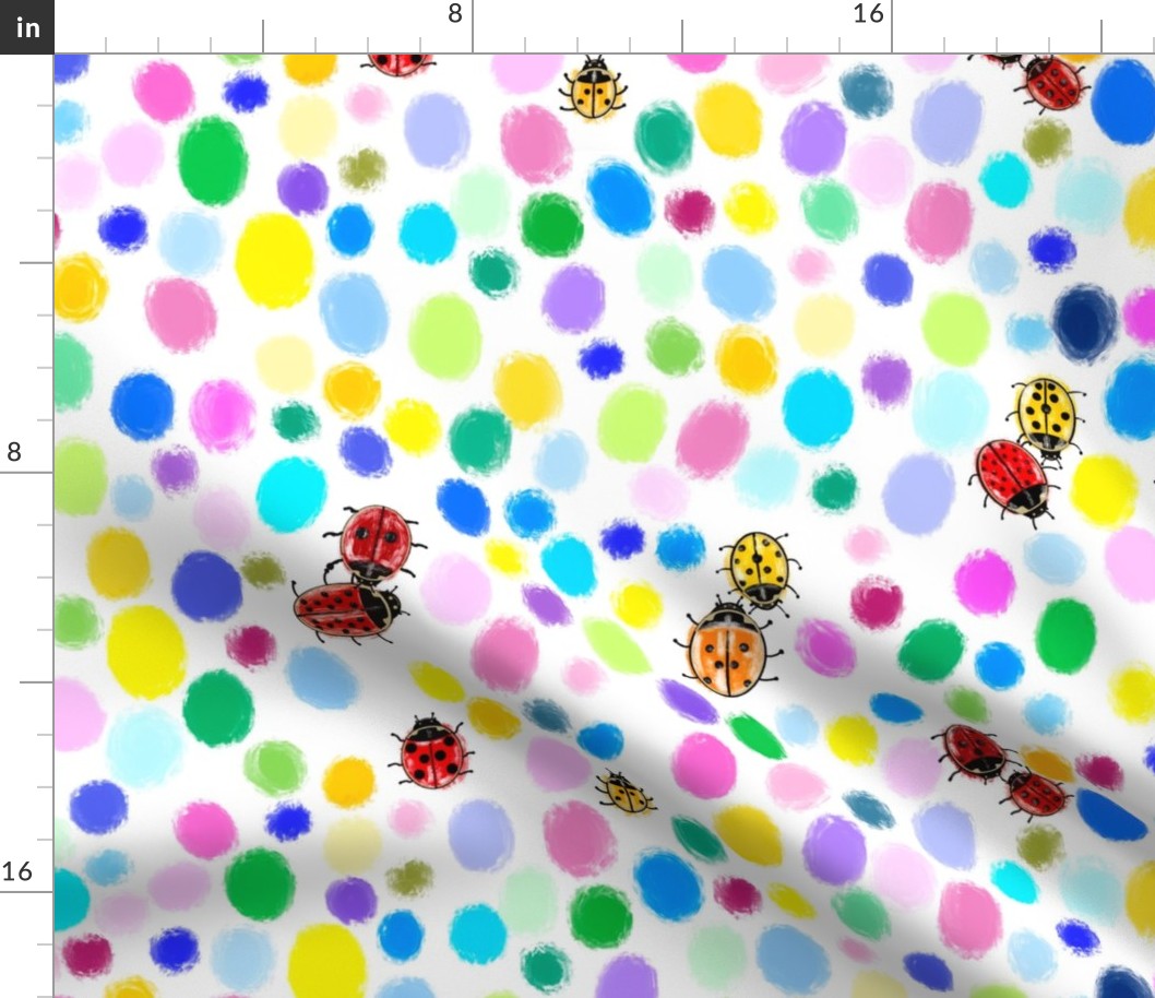 Polka dots and ladybirds pattern - small 