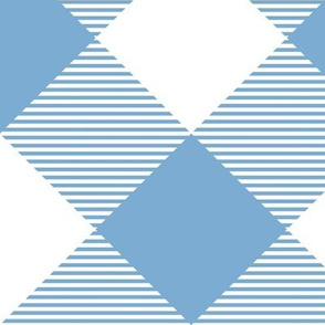 Tartan, Large blue and white diagonal with horizontal stripes