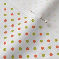 Orange & Green Polka Dots on white