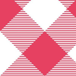 Tartan, Large red and white diagonal with horizontal stripes