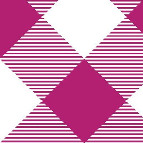 Tartan, Large burgundy and white diagonal with horizontal stripes