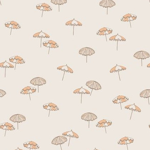 Beach umbrellas - small scale - summer -  Cream and Apricot 