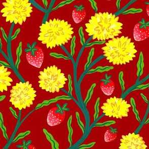 Strawberry & Dandelions Red