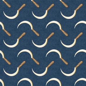 Golden Sickle on Woad Blue (small)