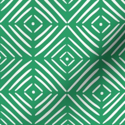 geometric diamonds/Kelly green/small