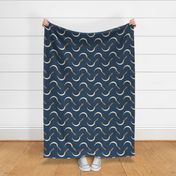 Golden Sickle on textured Woad Blue (large)