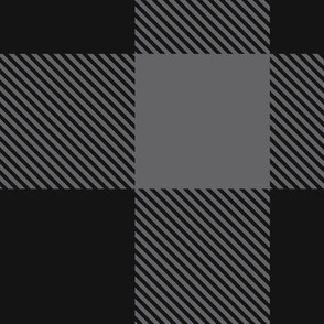 Tartan, Big Square, Black gray