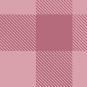 Tartan, Big Square, Dark pink and pink  